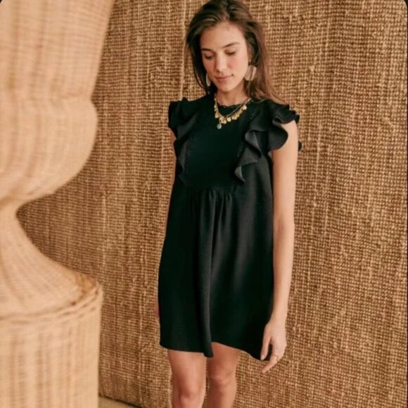 Sezane Alexa Dress in Black size 44 NWT - Picture 1 of 9